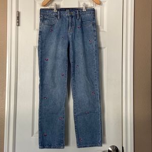 gap girls girlfriend style jeans with pink flowers